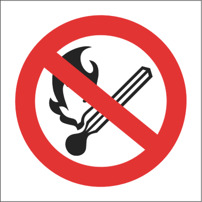 Förbudsskylt Förbud mot öppen eld   - H01143